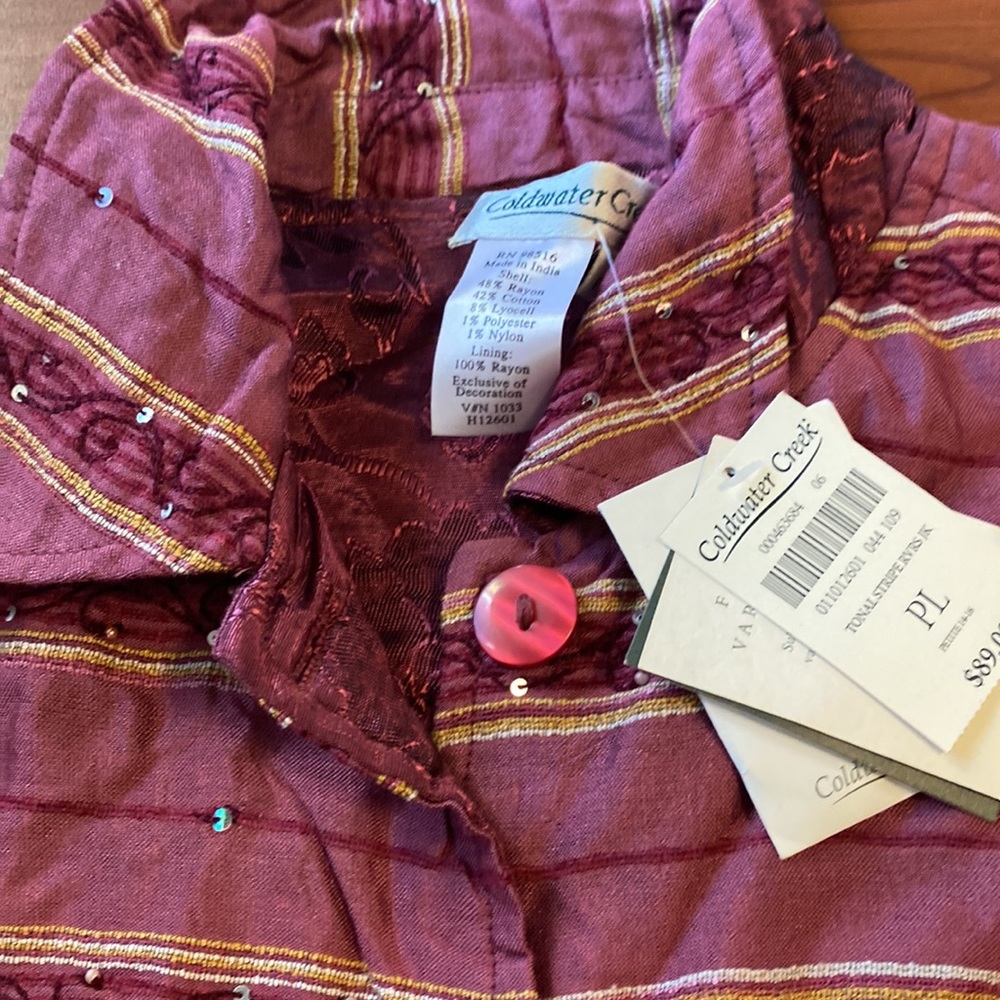 Burgundy Striped Reverse Jacket - Picture 2 of 5